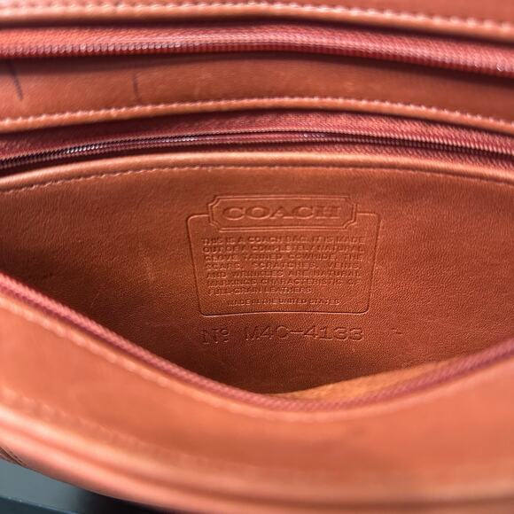 Vintage 90s Coach Red/Orange 4133 Waverly Leather Tote Bag w/ Original Hang Tag - Picture 11 of 14
